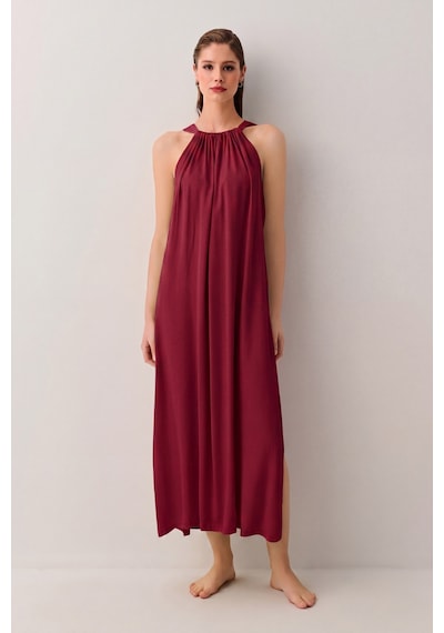 Suwen Helen Plaj Elbisesi Sba26240020 Bordo