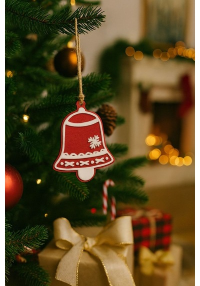 Yılbaşı Ağacı Süs Seti 5 Parça Kırmızı-beyaz Dekoratif Süsler Noel Dekor Christmas Decorations
