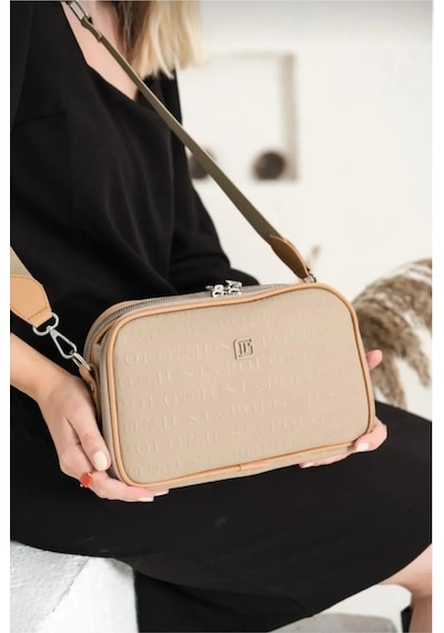 Just Polo Kadın Yeni Sezon Gofraj Baskılı Omuz Çantası 232053mh Kum