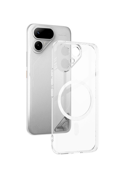 Caseonn Tecno Pova Curve 2 5g Kılıf Magsafe Özellikli Sararmaz Kristal Sert Kapak Şeffaf