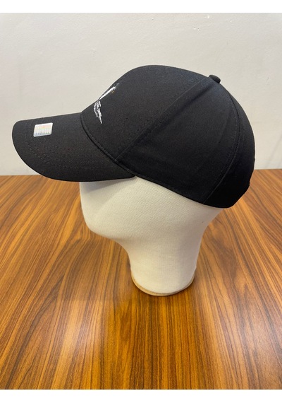 Penguen Nakışlı Gabardin Kumaş Unisex Cap Şapka Siyah