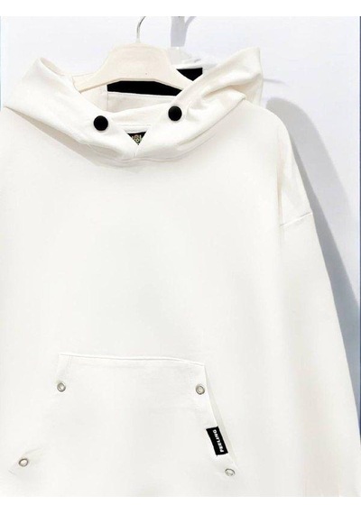 Zekids Çocuk Çıtçıt Detaylı Kapüşonlu Pamuklu Sweatshirt-14837 Ekru Zekids Çocuk Çıtçıt Detaylı Kapüşonlu Pamuklu Sweatshirt-14837 Ekru