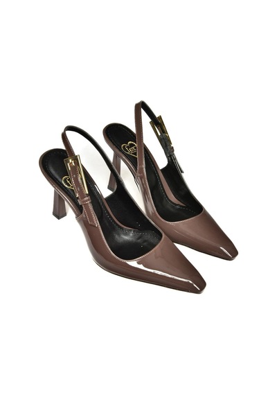 Fox Shoes S752084908 Kahverengi Rugan Kalın Topuklu Kadın Ayakkabı Kahverengi