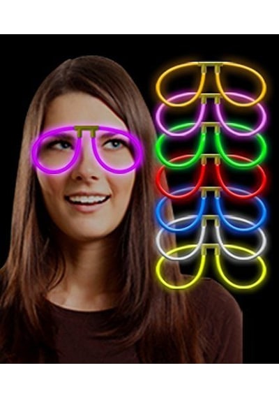 Sepetopia Karanlıkta Parlayan Fosforlu Glow Gözlük Fosforlu Renkli Gözlük 6 Adet