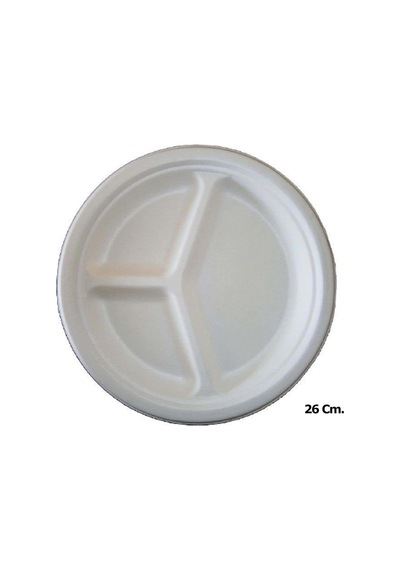Roll-up Nature Ekolojik Karton Kağıt Tek Kullanımlık 3 Bölmeli Tabak - 26 Cm. - 50 Adetlik 1 Paket Diğer