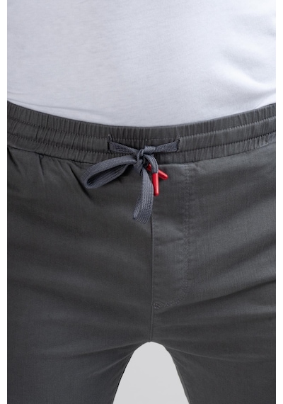Fbı Jeans Dar Ve Lastikli Paça Beli İplikli Kanvas Kumaş Slimfit Jogger Pantolon 001
