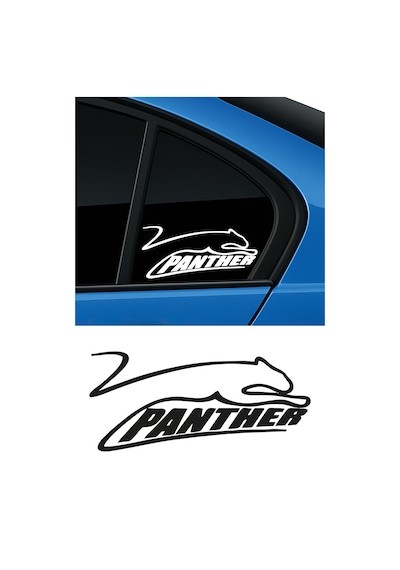 Panther Sticker, Oto Sticker, Motor Sticker, Kelebek Cam Sticker 15x7 Cm