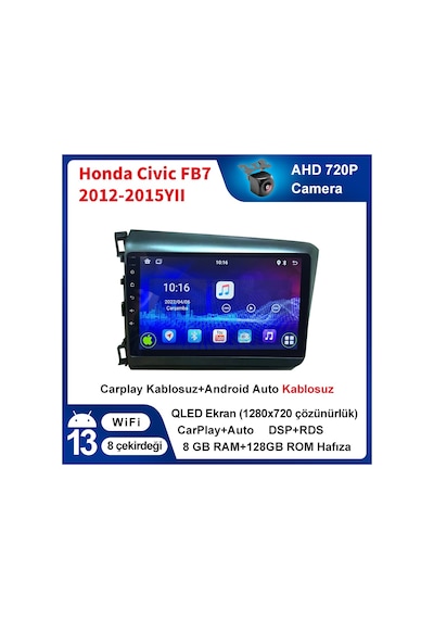 Honda-civic-fb7-2012-2015yıl Carplay 9inç 8/128gb Multimedya