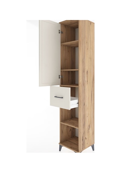 Hyperion Dolap 4 Raflı Tek Çekmeceli Tek Kapaklı 44x44x221 Ça... Çam Hyperion Dolap 4 Raflı Tek Çekmeceli Tek Kapaklı 44x44x221 Ça... Çam