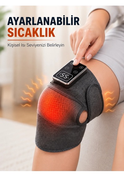 Ers Çok Amaçlı Diz Dirsek Omuz Masaj Aleti Isıtmalı Titreşimli Şarjlı Masaj Cihazı Çok Renkli 05953622