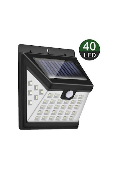 Güneş Enerjili Hareket Sensörlü 40 Led Duvar Lambası