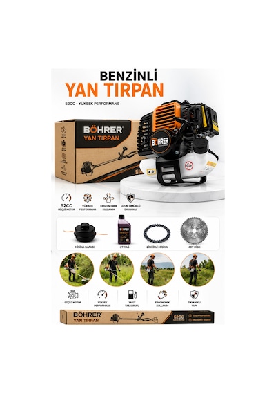 Böhrer Ba011356 Yeni Model Benzinli Yan Tipi Çim Biçme - Tırpan