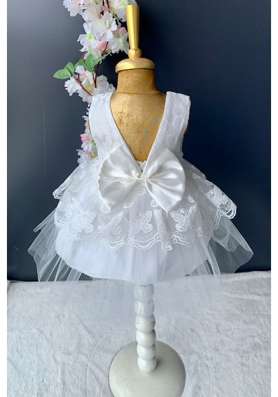 Mnk Baby & Kids Kat Dantelli Gül Motif Kız Bebek Elbise PNPN159