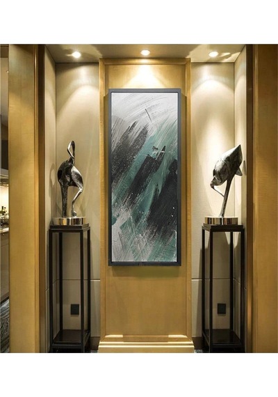 Soyut Büyük Boy El Yapımı Yağlı Boya Tablo 65x115cm