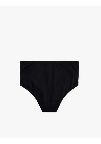 Koton Drapeli Yüksek Bel Toparlayıcı Bikini Altı Siyah 6sak00005mm