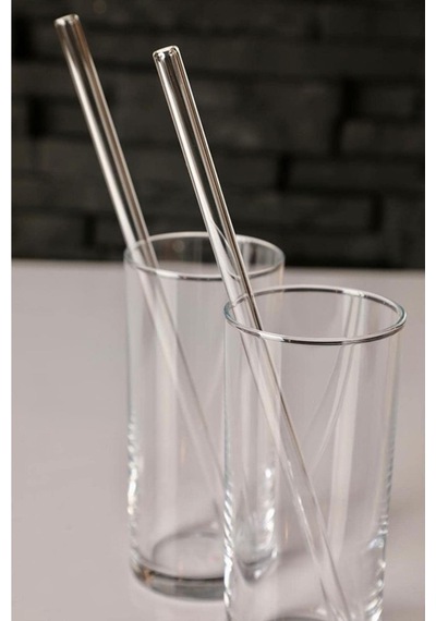 Şeffaf Düz Cam Pipet 2 Li Pipet 20 Cm Uzunluğunda Cam Pipet