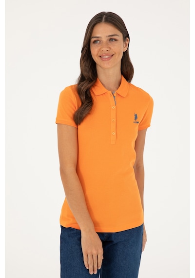 U.S. Polo Assn. Kadın Turuncu Basic Polo Yaka Tişört 50280060-VR051