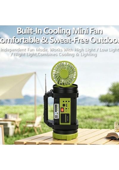 Ws-5683 30w Şarjlı Solar Ev Aydınlatma Seti Radyo Fan Powerbank Spot Fener Stantart