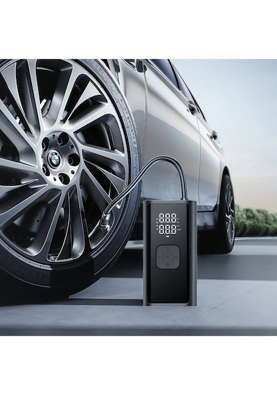 4500mah Şarjlı Led Işıklı 150psı Lcd Ekranlı Araç Motor Bisiklet Motosiklet Top Şişirme Kompresörü