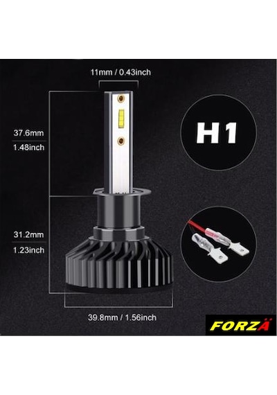 Forza Csp Mini Serisi H1 Uyumlu Led Xenon Far Ampülü Seti 6000k Beyaz Kısa / Uzun Far İçin Lhp01