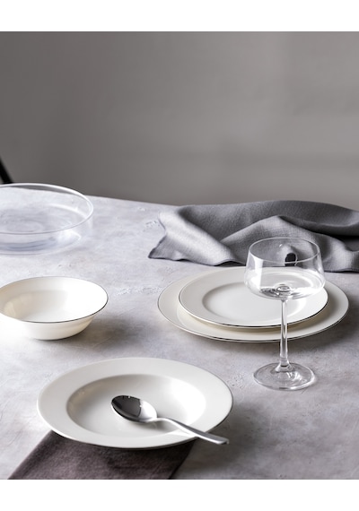 Madame Coco Galena 6 Kişilik 24 Parça Yemek Takımı - Beyaz/silver 8684427193433 Çok Renkli