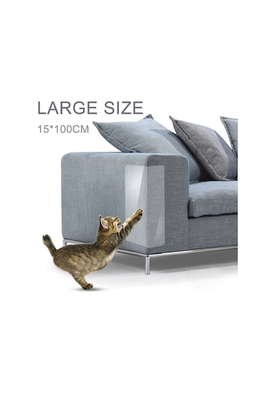 Vkemall Kedi Tırmalama Engeli - Şeffaf Pvc Koltuk Takozu, 15x100 Cm, Ev Mobilyalarını Koruma, Kolay Kurulum