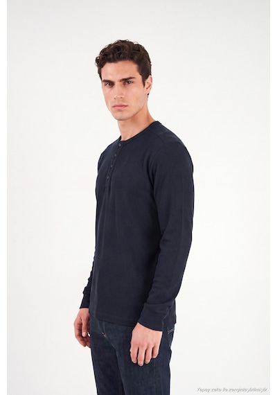 Buratti Pamuklu Regular Fit Düğmeli Bisiklet Yaka Sweat Erkek Sweat 5905852 Lacivert