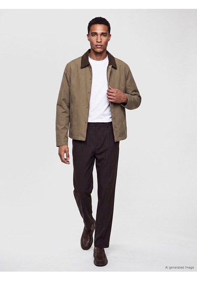 Lcw Vision Bej Regular Fit Kadife Yaka Erkek Mont