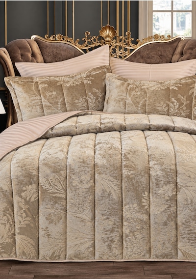 Home Kadife Confort Çift Kişilik Uyku Seti 6 Parça 230x240 Kahverengi