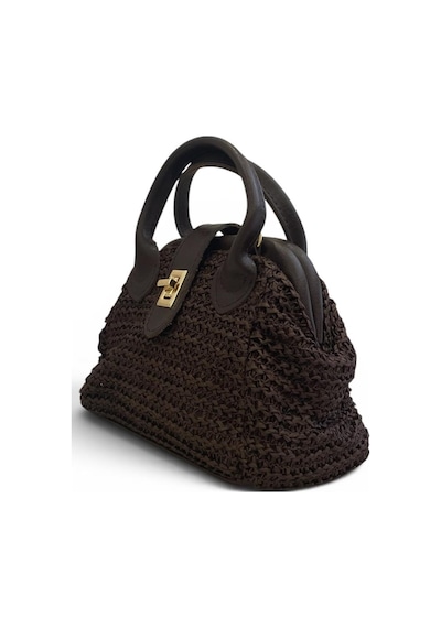 Sienna Straw Mini Bag Kadın Koyu Kahverengi Hasır Çanta Kahve