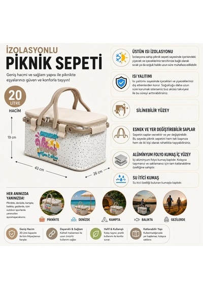 Lexroo 20 Lt Piknik Sepeti 1120 Picnic Bag Diğer