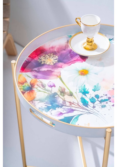 Coco Çıkarılabilir Tepsili Sehpa - 49 Cm Renkli