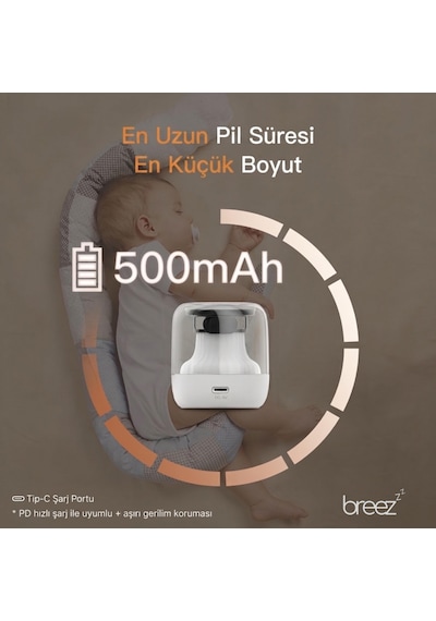 Breez Mini Beyaz Gürültü Makinesi Pışpışlı Ninnili Radyasyon Içermeyen Uyku Arkadaşı