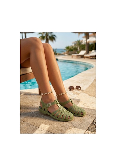 Moda Devrin Yeşil Kadın Yazlık Rahat Jelli Plaj Sandaleti - Jelly Sandalet Kaymaz Taban Havuz Plaj Deniz Ayakkabısı Moda Devrin Yeşil Kadın Yazlık Rahat Jelli Plaj Sandaleti - Jelly Sandalet Kaymaz Taban Havuz Plaj Deniz Ayakkabısı