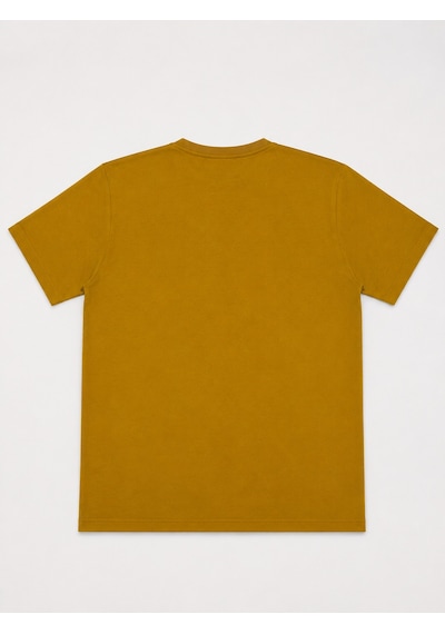 Büyük Beden Sıfır Yaka Pike Kumaş Sade Erkek Battal Tshirt Sarı