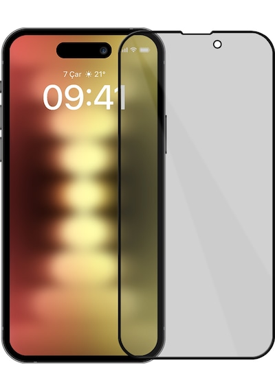 Buff Apple iPhone 15 Pro Uyumlu 5d Privacy Ekran Koruyucu