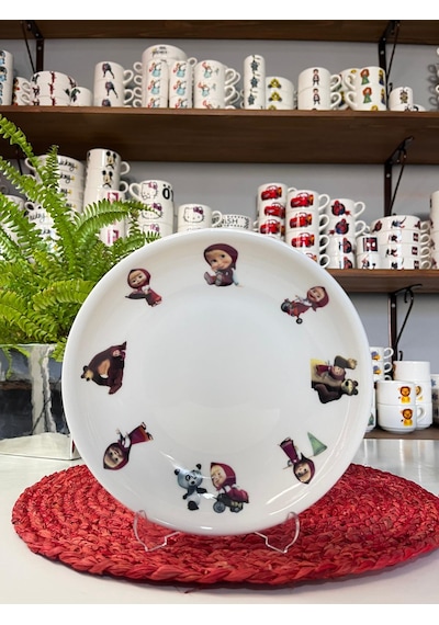 6 Parça Maşa ve Koca Ayı Model Çocuk Yemek Takımı Beslenme Seti Çok Renkli