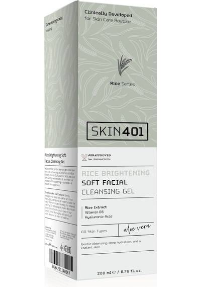 Skin401 Pirinç Özlü Aydınlatıcı Yüz Temizleme Jeli 200ml