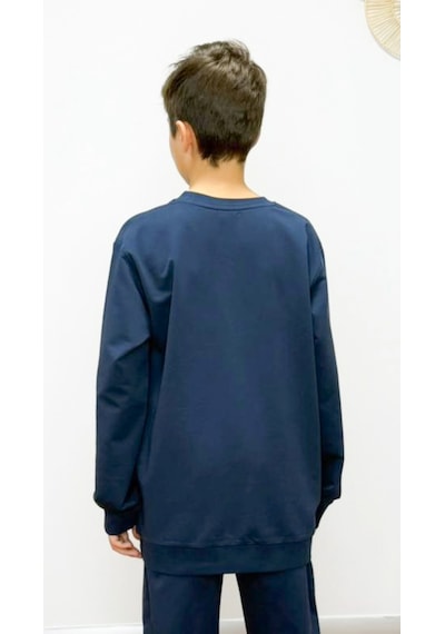 Divinus Erkek Çocuk Kangru Cepli Sweatshirt Lacivert