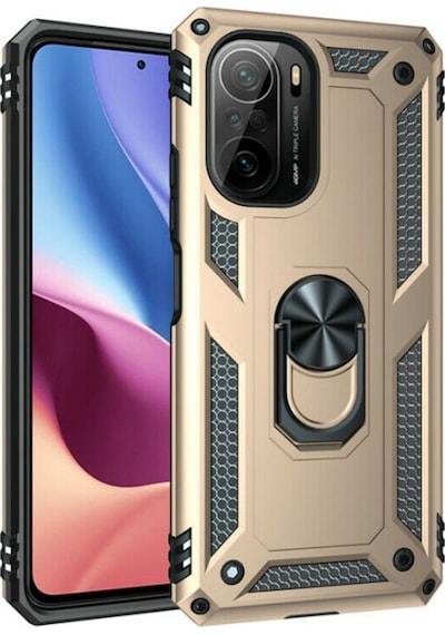 Xiaomi Poco F3 Kılıf Vega Tank Koruma Standlı Yüzüklü Mıknatıslın