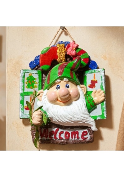 Yılbaşı Welcome Fenerli Cüce Duvar Süsü O117 15x17 Cm