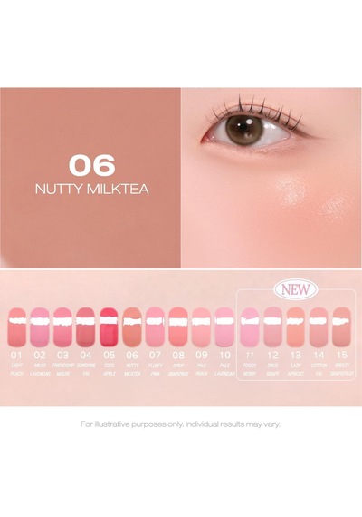 İnce Yapılı, Ciltle Bütünleşen, Pigmentli Likit Allık Syrupy Tok Cheek 06 Nutty Milktea Çok Renkli