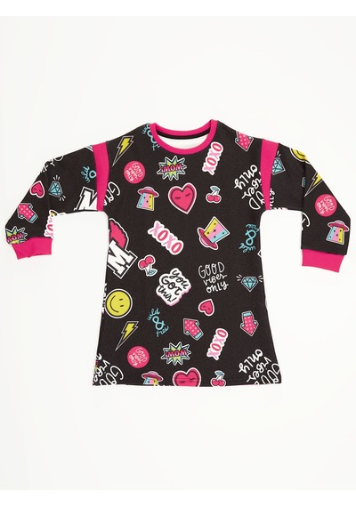Denokids Mshb&g Good Vibes Kız Çocuk Elbise Renkli Çok Renkli