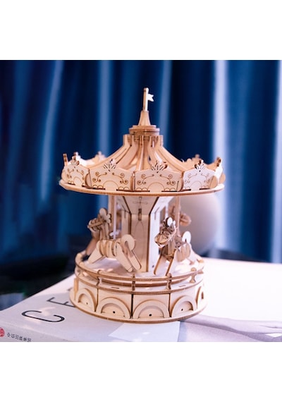 Rolife Tg404 Atlı Karınca Merry-go-round Dıy Minyatür Maket Model Ahşap 3d Wooden Puzzle Model Kit Dekoratif Hobi Seti Ahşap Maket