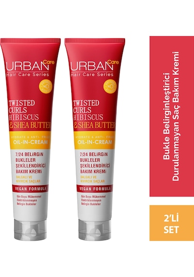 Urban Care Twisted Curls Hibiscus & Shea Butter Durulanmayan Bakım Kremi 2 x 175 ML