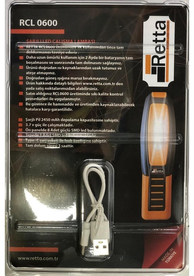 Retta Rcl0600 Retta Şarjlı Led Fener Siyah