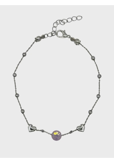 Arnes Jewelry Çelik Zirkon Taşlı Kalpli Dorikalı Halhal Ar595nes Silver