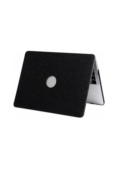 Macbook Pro 14.2 Kılıf A2442 A2779 A2918 A2992 M1-m5 Simli Sert Kapak Siyah
