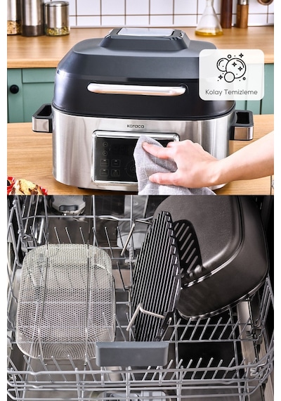 Karaca Gastro Grill 6 Kişilik Geniş Hacim Airfryer Air Grill ve Izgara Makinesi