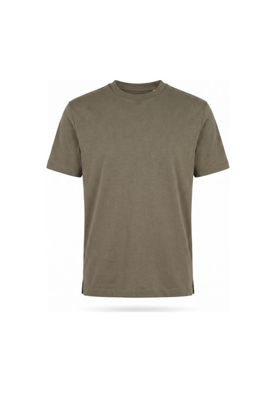 O Yaka Fırçalı 2 İplik T-shirt Jsco Haki